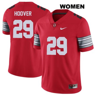 Women's NCAA Ohio State Buckeyes Zach Hoover #29 College Stitched 2018 Spring Game Authentic Nike Red Football Jersey MS20O78HT